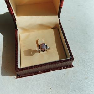Sterling silver and purple opal ring